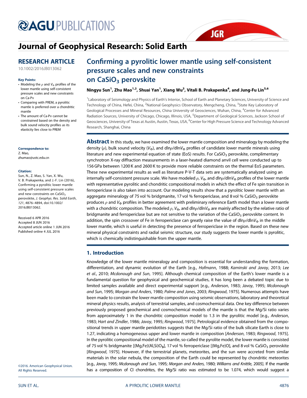 Confirming a Pyrolitic Lower Mantle Using Self-Consistent Pressure