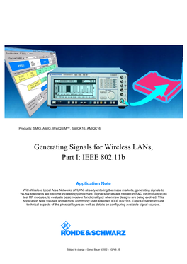 Generating Signals for Wireless Lans, Part I: IEEE 802.11B