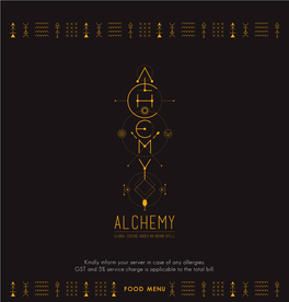 Alchemy Food Menu