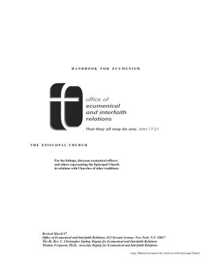 Handbook for Ecumenism, 2007