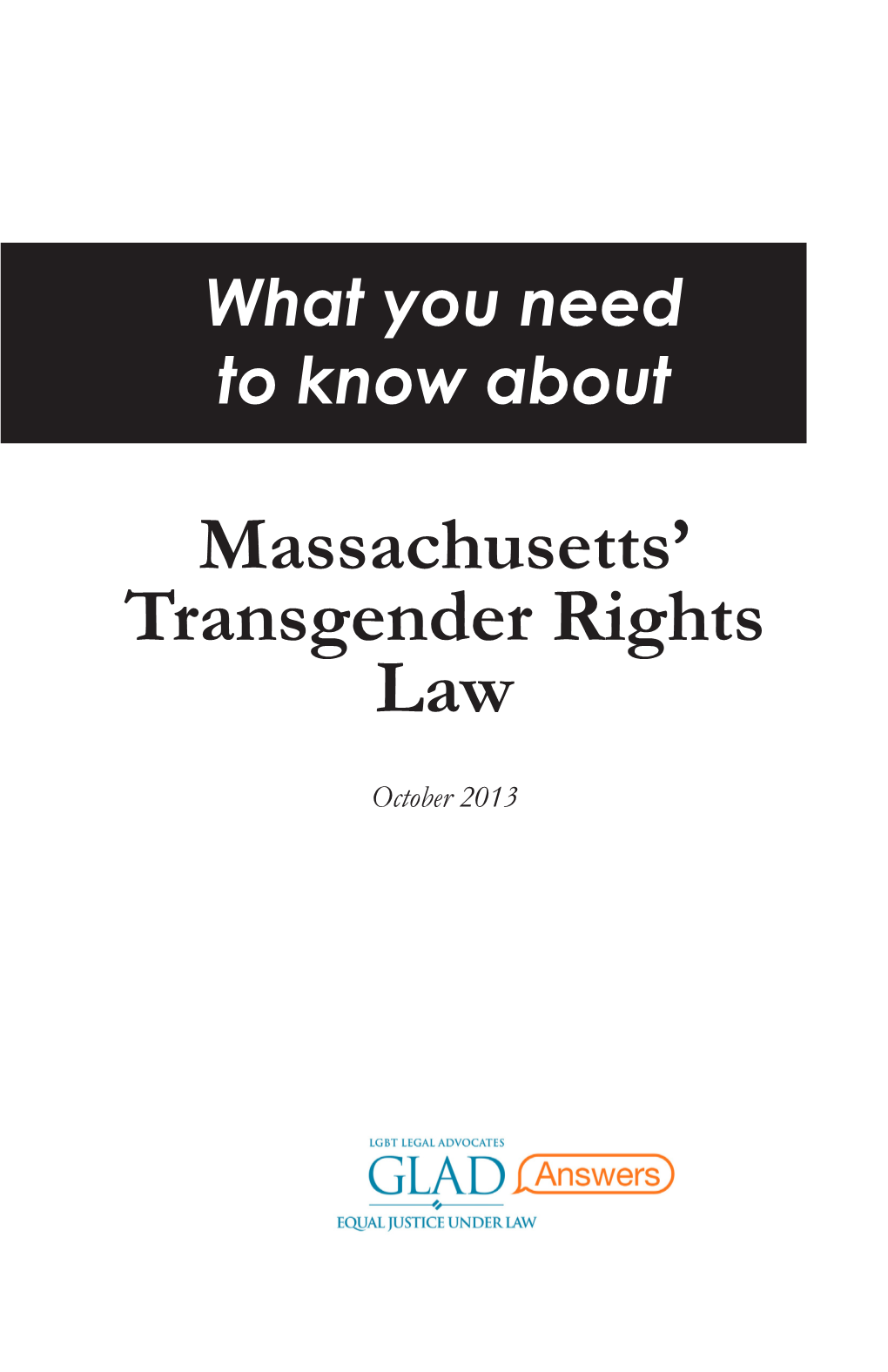 Massachusetts' Transgender Rights