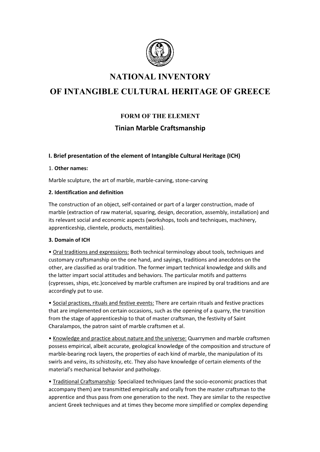 National Inventory of Intangible Cultural Heritage of Greece