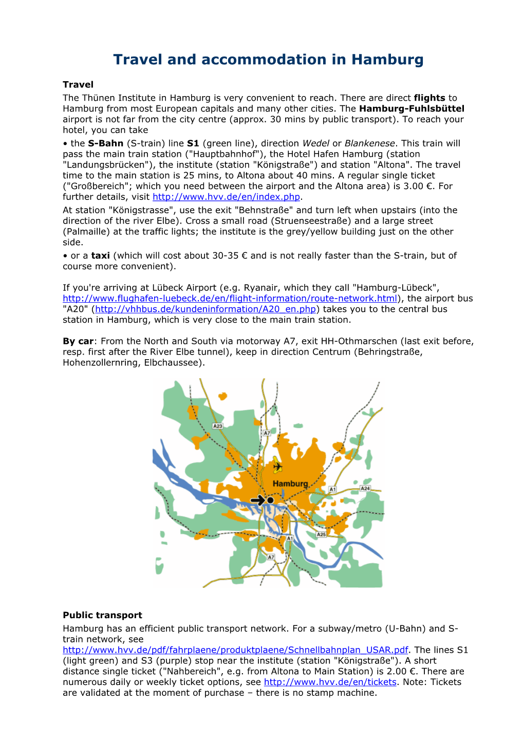 Travel Information for Hamburg