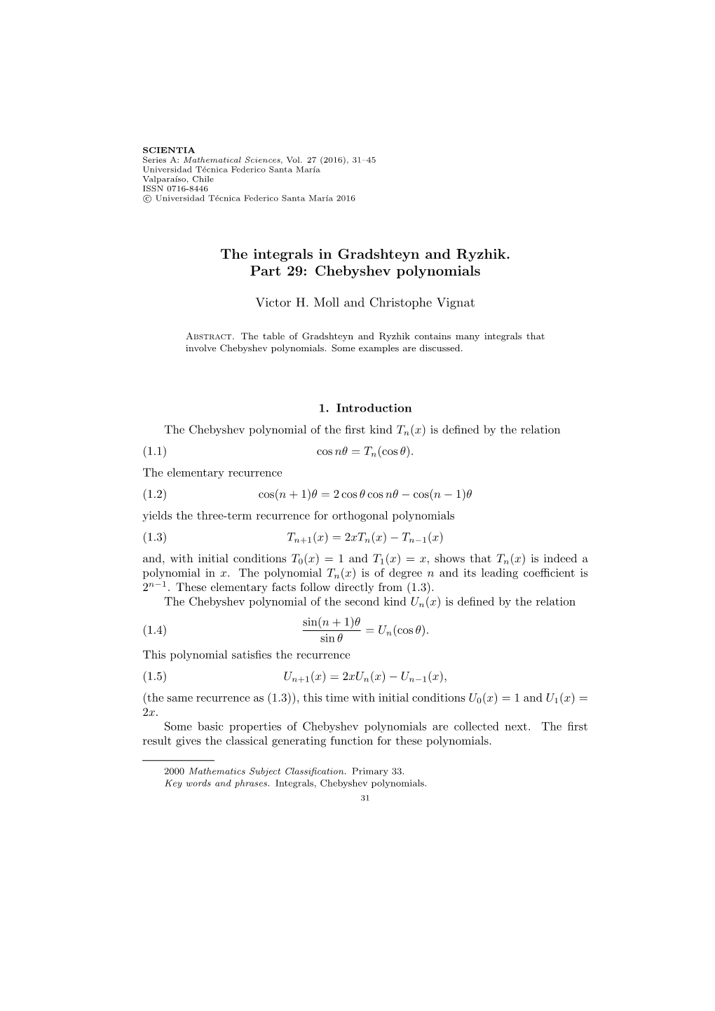 Chebyshev Polynomials