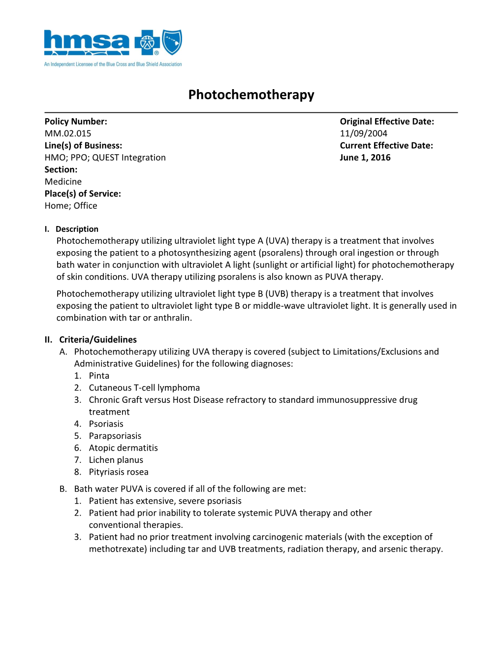 Photochemotherapy