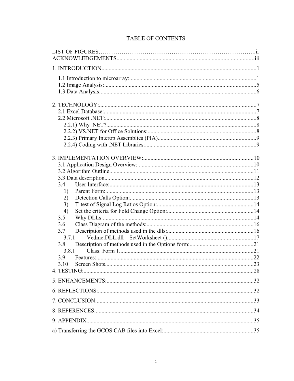 Implementation Of Microarray Data Analysis Algorithms As A Windows Application