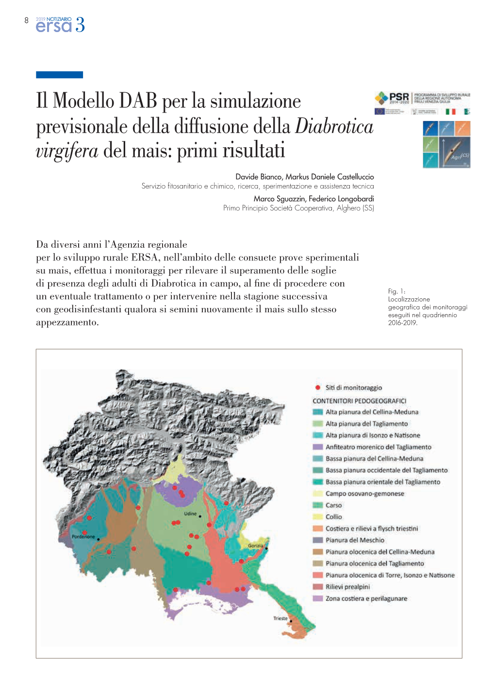 Il Modello DAB Per La Simulazione Previsionale Della Diffusione Della Diabrotica Virgifera Del Mais: Primi Risultati