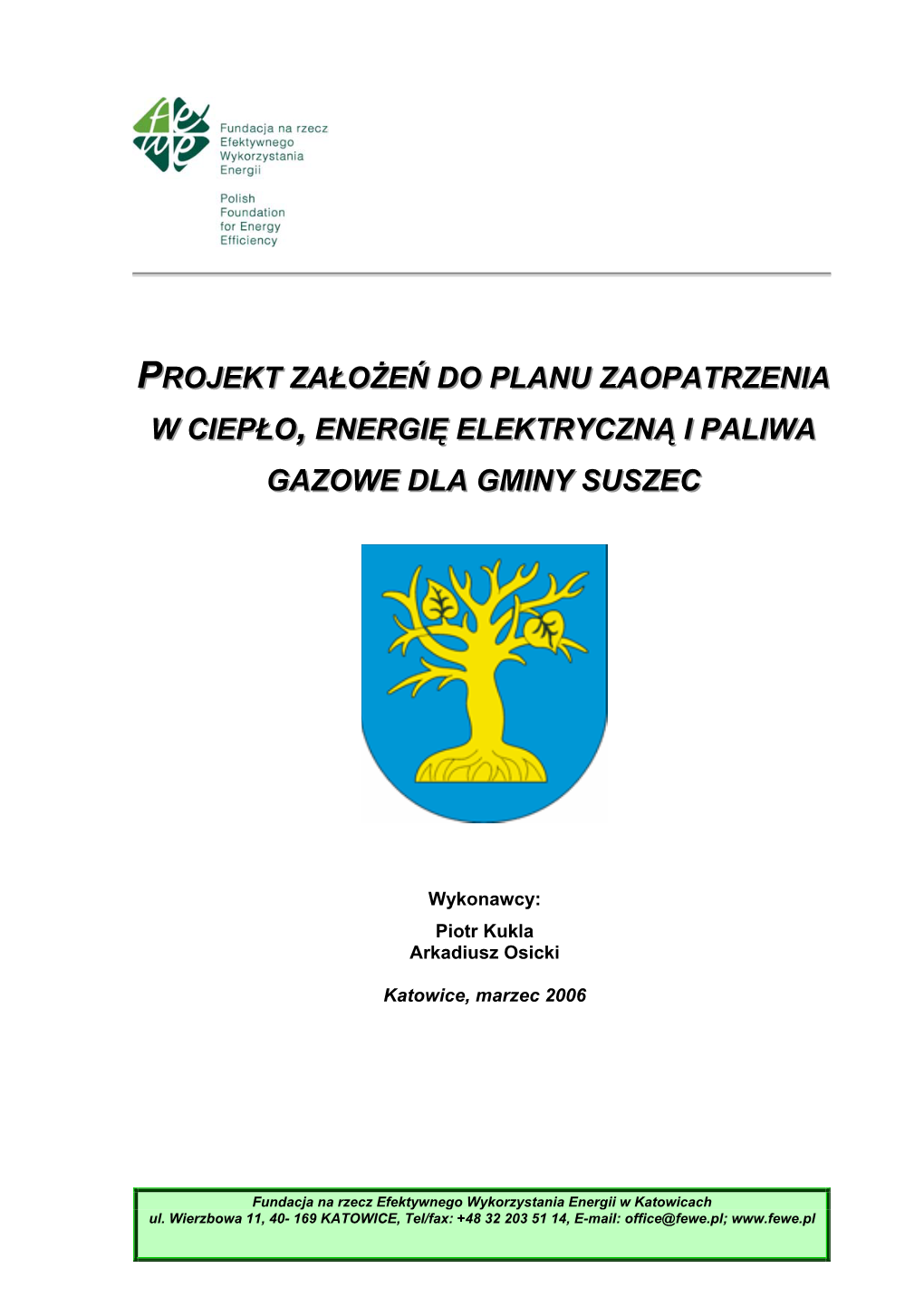 Projekt Założeń Do Planu Zaopatrzenia