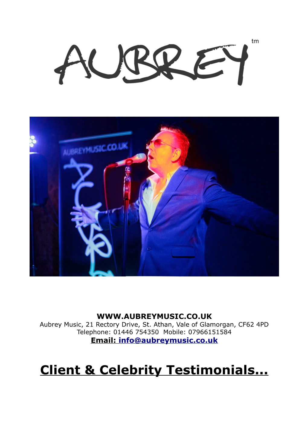 Aubrey Music Testimonials 2015.Pdf