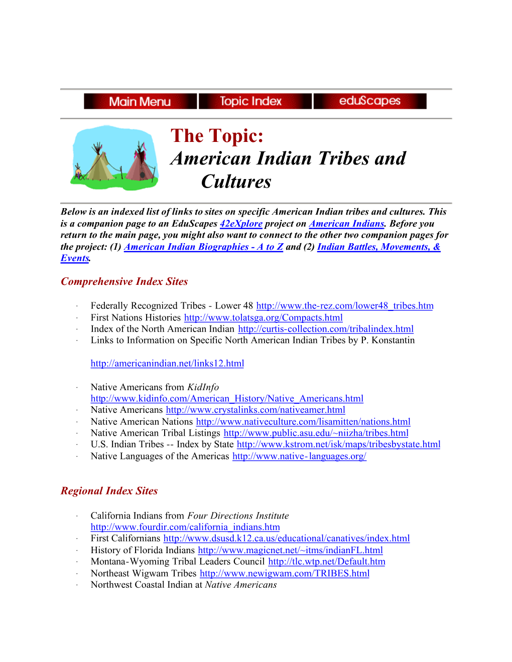 American Indian Tribal Links