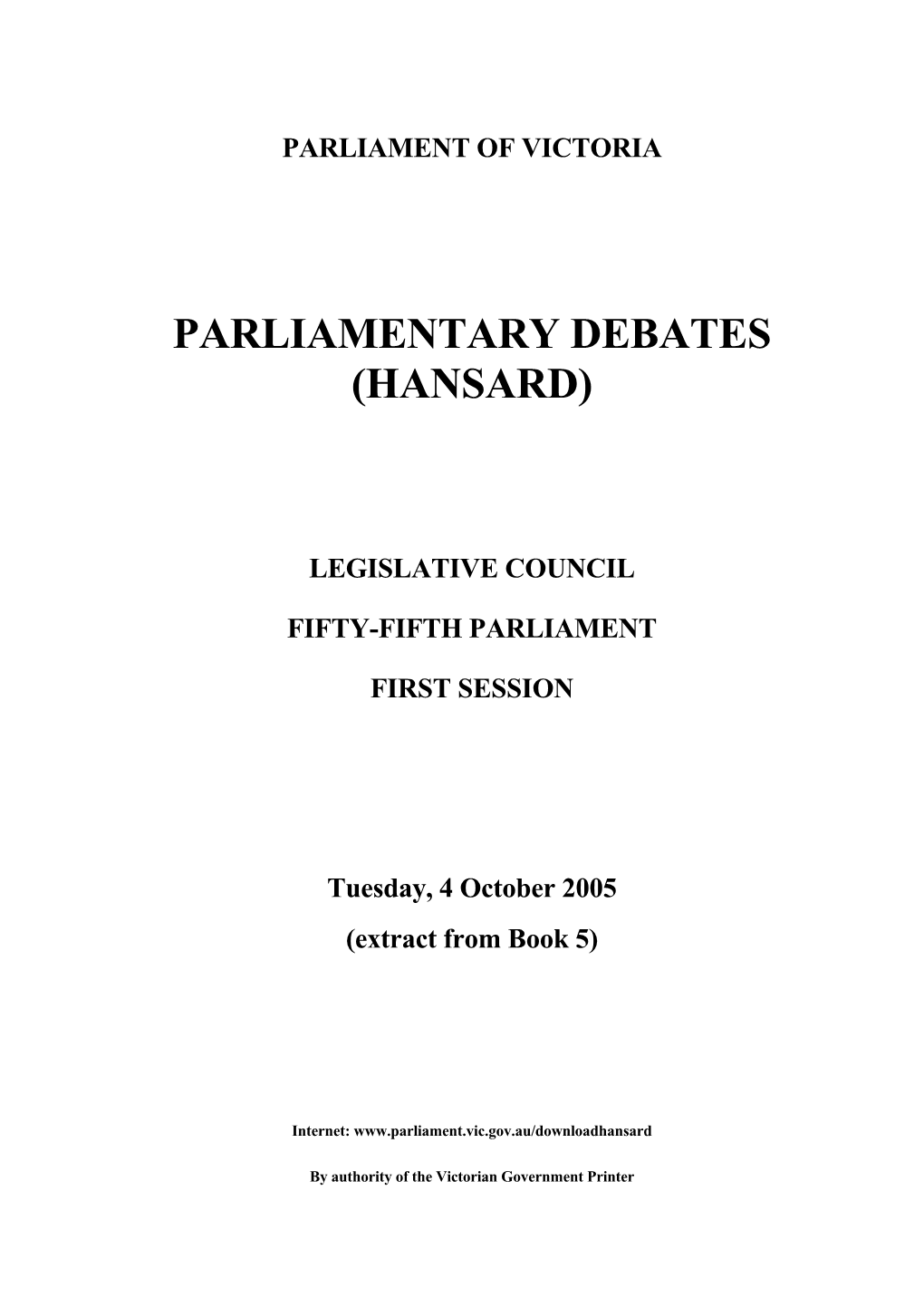 Parliamentary Debates (Hansard)