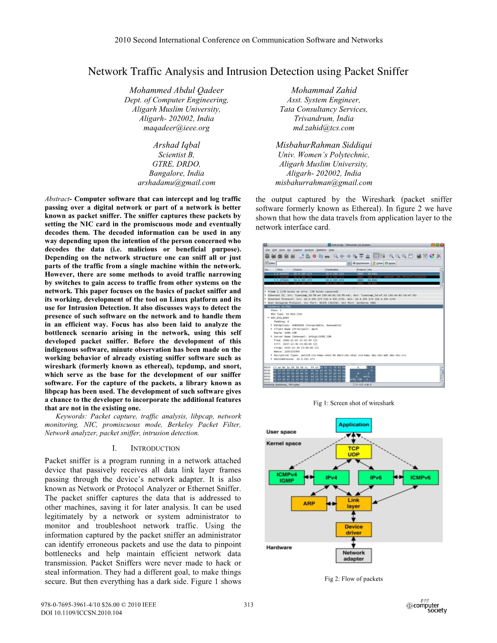 Network Traffic Analysis and Intrusion Detection Using Packet Sniffer