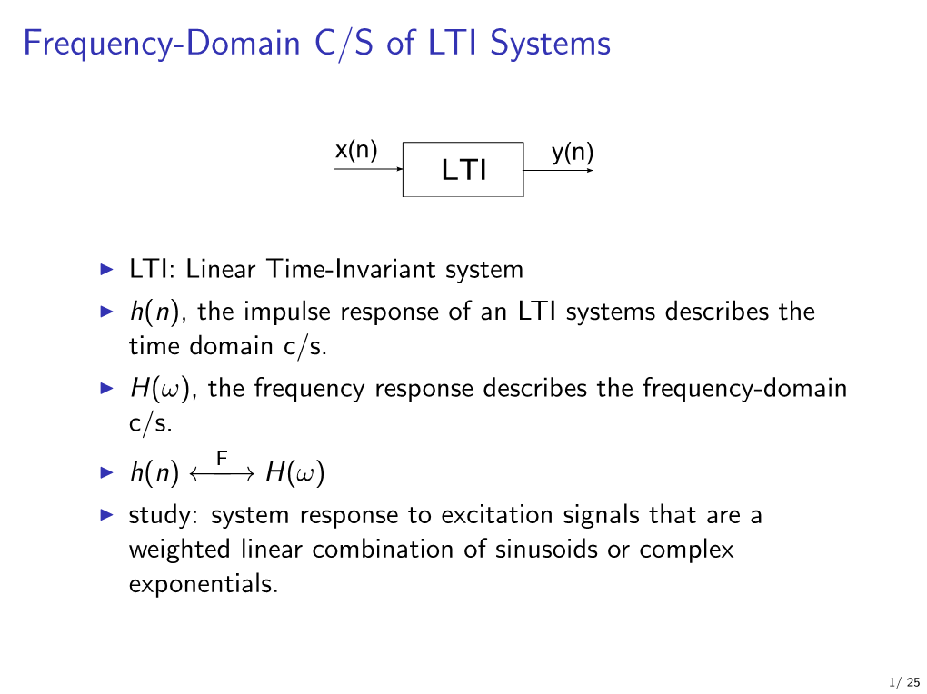 Ch 5: Frequency-Domain Analysis of LTI Systems