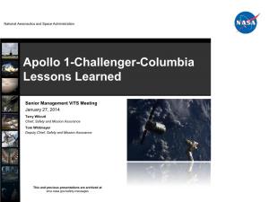 Apollo 1-Challenger-Columbia Lessons Learned