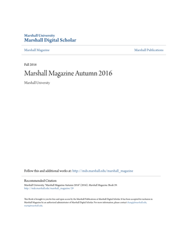 Marshall Magazine Autumn 2016 Marshall University