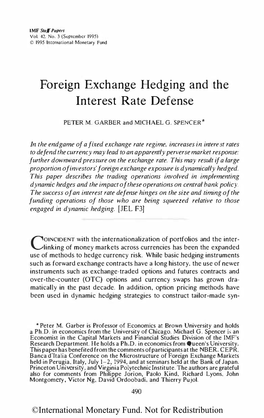 Foreign Exchange Hedging and the Interest Rate Defense