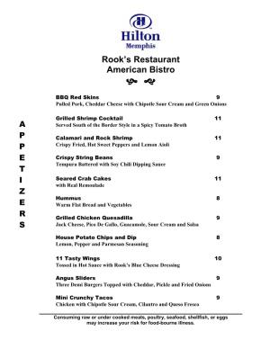 Rook's Restaurant American Bistro