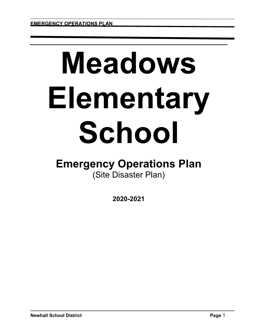 Emergency Operations Plan