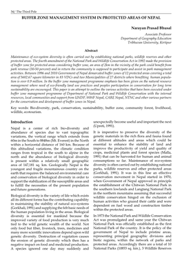 Buffer Zone Management System in Protected Areas of Nepal