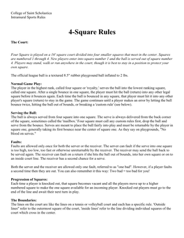4-Square Rules