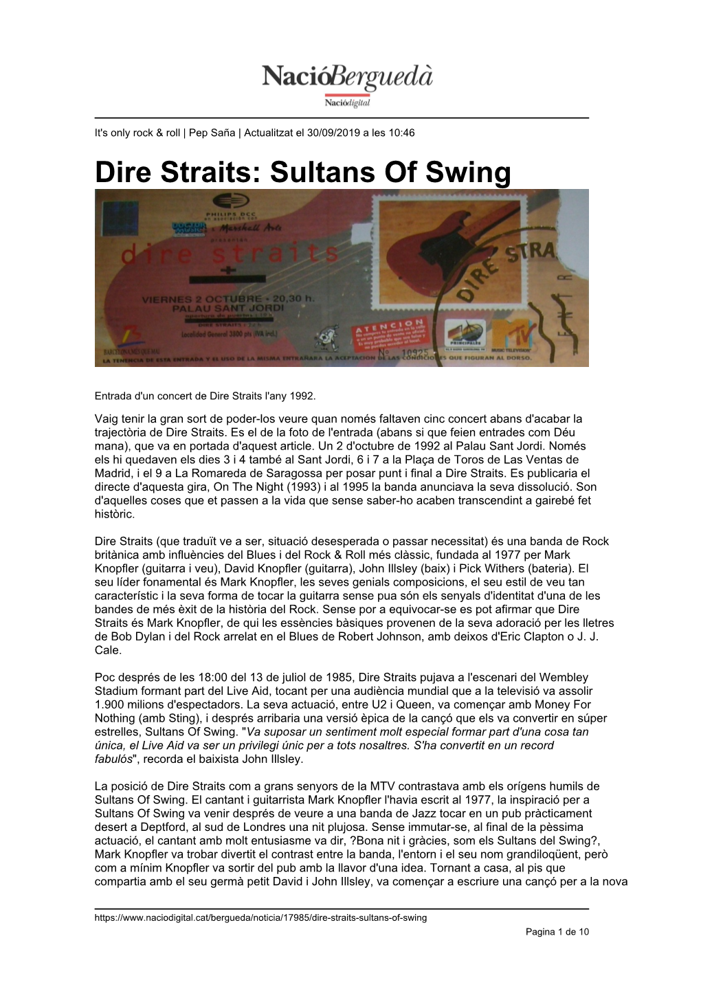 Dire Straits: Sultans of Swing