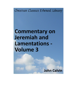 Commentary on Jeremiah and Lamentations - Volume 3