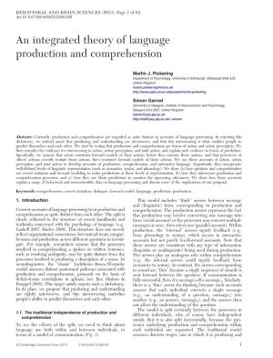 An Integrated Theory of Language Production and Comprehension