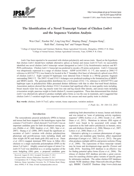 The Identification of a Novel Transcript Variant of Chicken Lmbr1 and the Sequence Variation Analysis