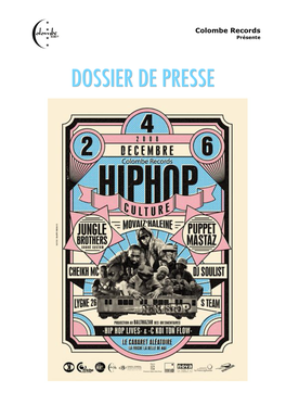 Dossier De Presse Festival Hip Hop Culture