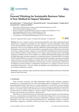Forward Thinking for Sustainable Business Value: a New Method for Impact Valuation