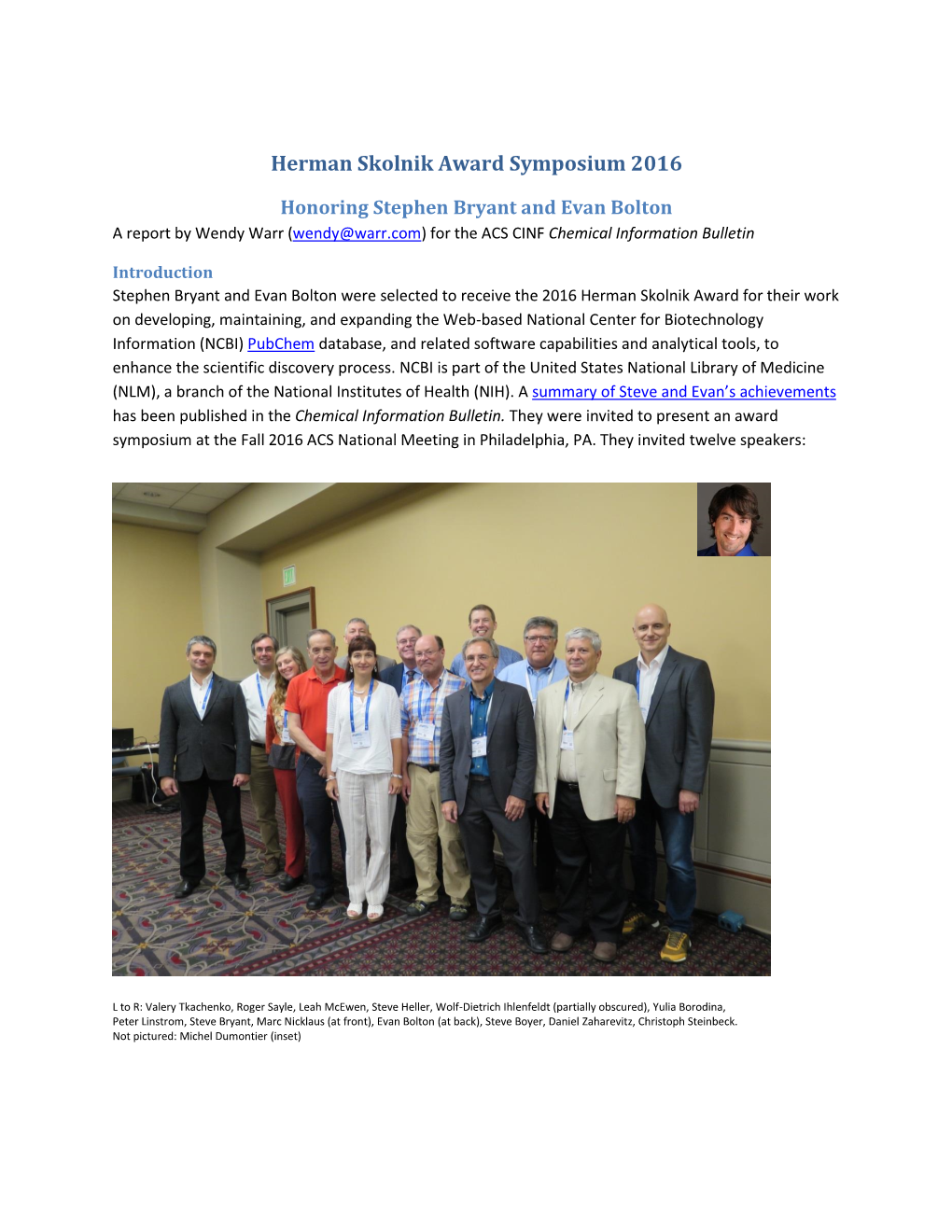 Herman Skolnik Award Symposium 2016