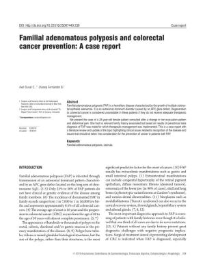 Familial Adenomatous Polyposis and Colorectal Cancer Prevention: a Case Report