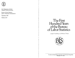 The First Hundred Years of the Bureau of Labor Statistics