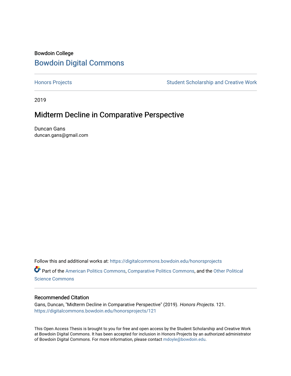 Midterm Decline in Comparative Perspective