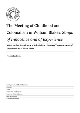 The Meeting of Childhood and Colonialism in William Blake's