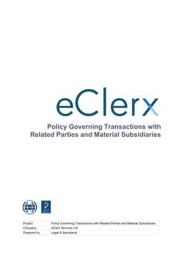 Policy Governing Transactions with Related Parties and Material Subsidiaries