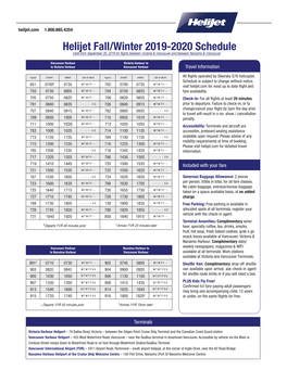 Helijet Fall/Winter 2019-2020 Schedule