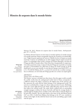 Histoire De Serpents Dans Le Monde Hittite