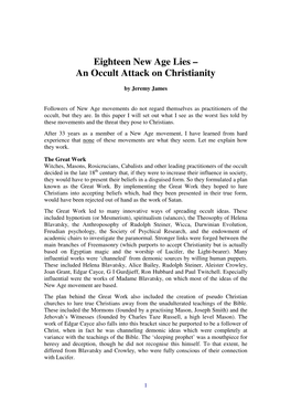 Eighteen New Age Lies – an Occult Attack on Christianity