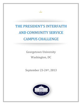 The President's Interfaith and Community Service Campus