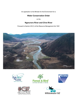 Water Conservation Order Ngaruroro River and Clive River