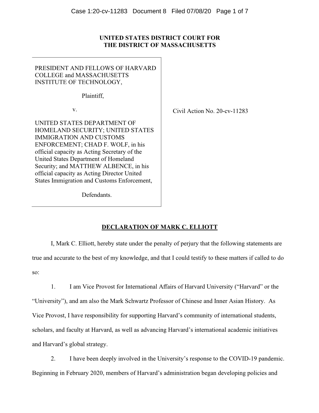 Case 1:20-Cv-11283 Document 8 Filed 07/08/20 Page 1 of 7