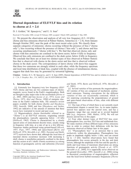 Diurnal Dependence of ELF/VLF Hiss and Its Relation to Chorus at L = 2.4 D