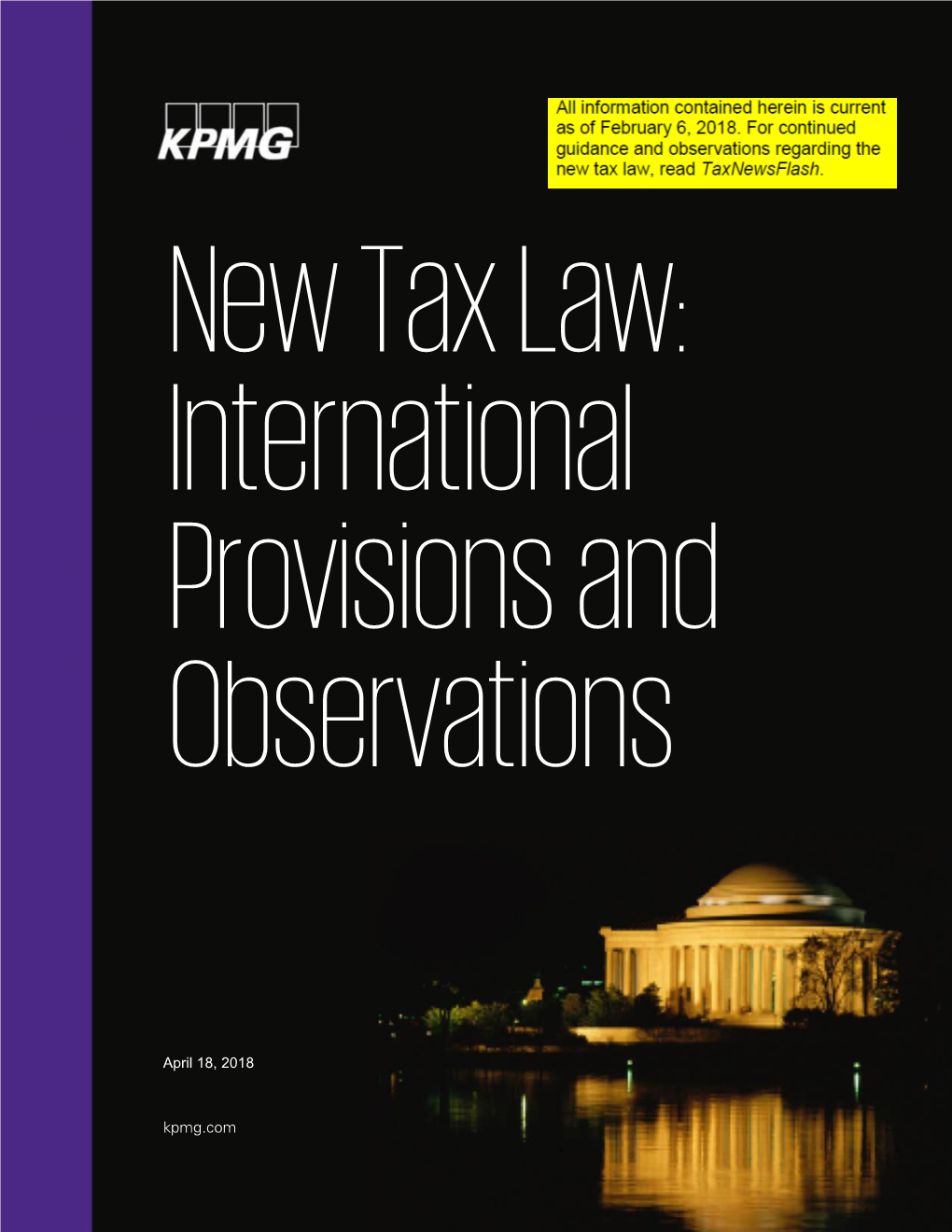 New Tax Law: International Provisions and Observations