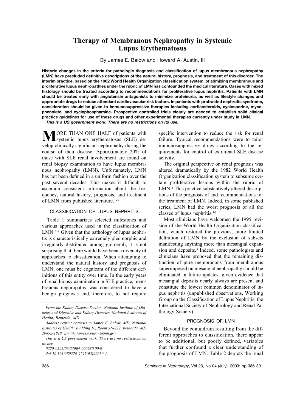 Therapy of Membranous Nephropathy in Systemic Lupus Erythematosus