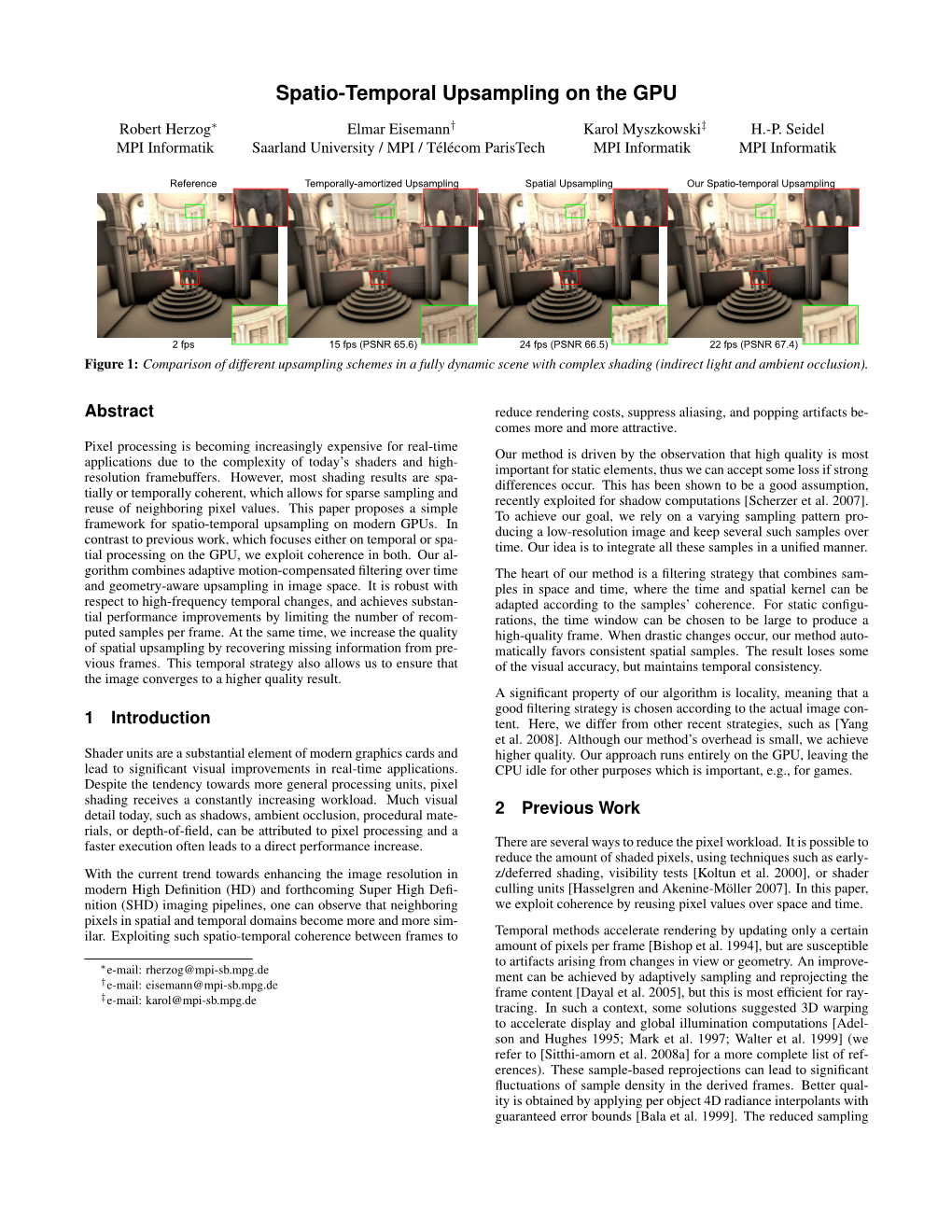 Spatio-Temporal Upsampling on the GPU