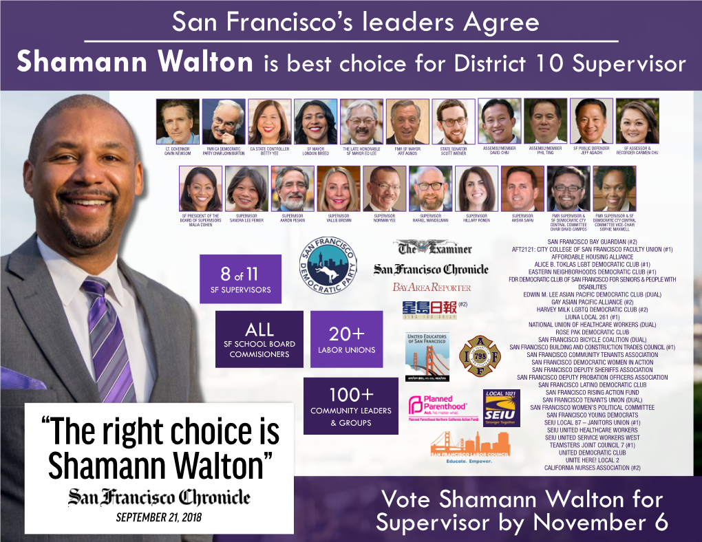 “The Right Choice Is Shamann Walton”