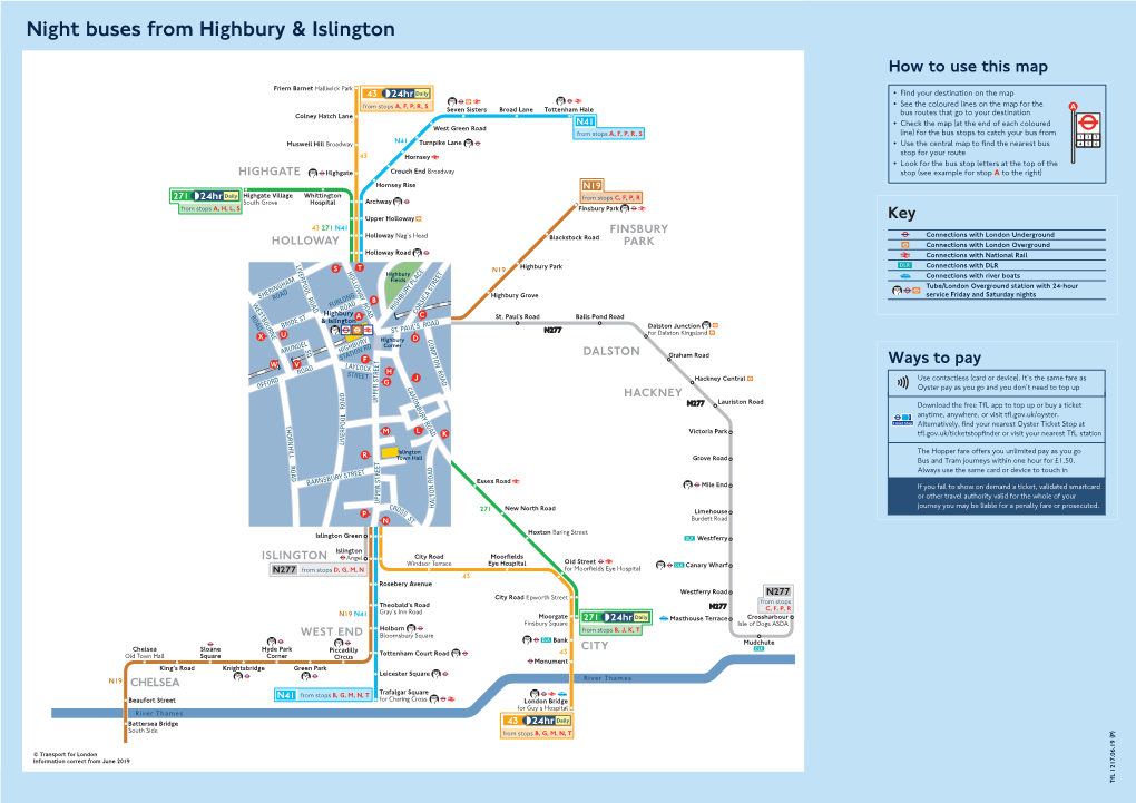 Night Buses from Highbury & Islington