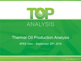 Thermal Oil Production Analysis