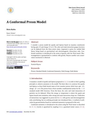 A Conformal Preon Model